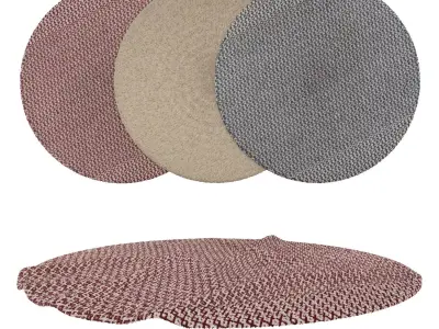 Round Rug Set 248 3D model