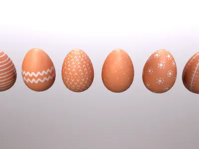 Easter eggs Low-poly 3D model