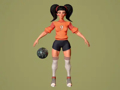 Basket girl  Low-poly 3D model buy