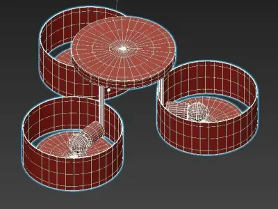 foresta-sl483-502-03 three light ceiling fixture 3D model