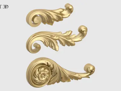 Mini Set Acanthus Leaves 3D print model