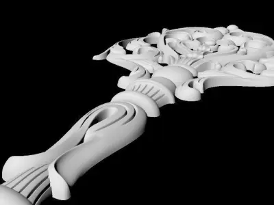 Central decor ornament for furniture 3D model 555