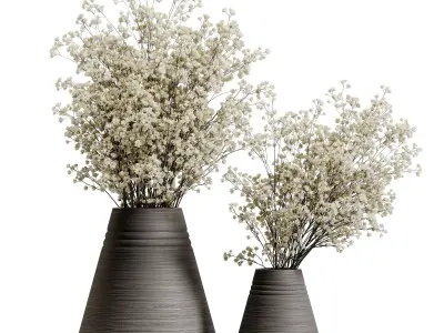 plants bouquet vase 60 3D model