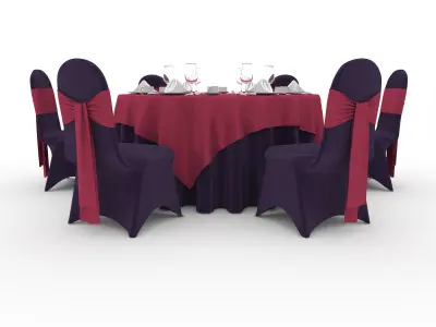 Banquet Table and Chair 73 3D model