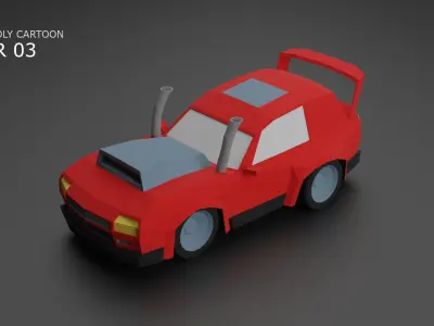 Low Poly Cartoon Vehicle Pack Low-poly 3D model