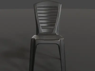 Stackable Plastic Chair Low-poly 3D model
