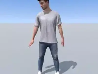 Manuel man in jeans and t shirt Free 3D model