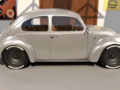 Volkswagen beetle 1963 Custom 3D model