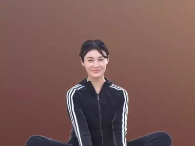 Francine 10350 - Sitting Sport Woman Low-poly 3D model