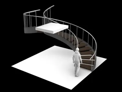 Spiral Staircase v4 Architectural Stairs 270 3D model