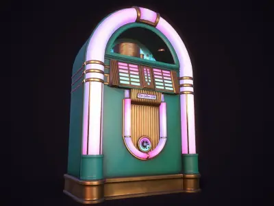 Jukebox retro Low-poly 3D model