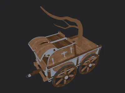 Carriage - 03 Low-poly 3D model