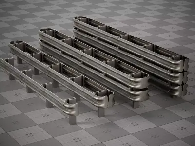 Realistic Road Fence Game Ready Low-poly 3D model