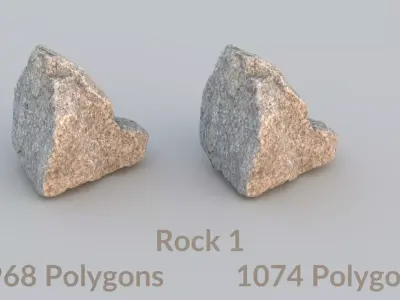 Realistic Granite Rock Scan 3 Free low-poly 3D model