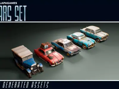 Stylized Cars Set  3D model