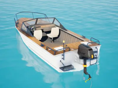 Btm SpeedBoat - Unreal Engine Project Low-poly 3D model