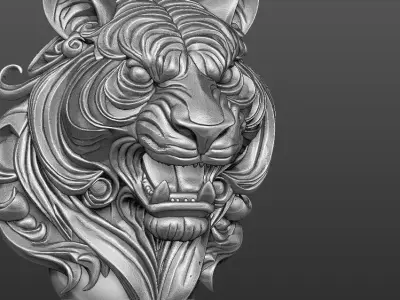 tiger  pendent or for decor for 3dprint  3D print model