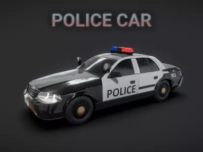 Police Car  Low-poly 3D model
