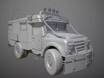 Post apocalyptic truck Low-poly 3D model