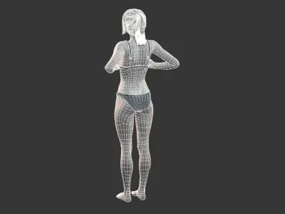 Game character Woman Low-poly 3D model get