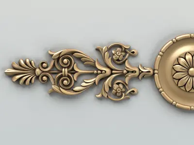 Carved decor horizontal 001 3D model