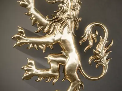 lion heraldic 3D print model