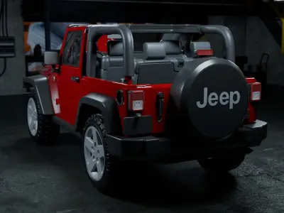 Jeep Wrangler Low-poly 3D model by SpeedMesh3D