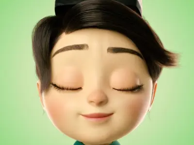 Cartoon Madina Girl Rigged Low-poly 3D model