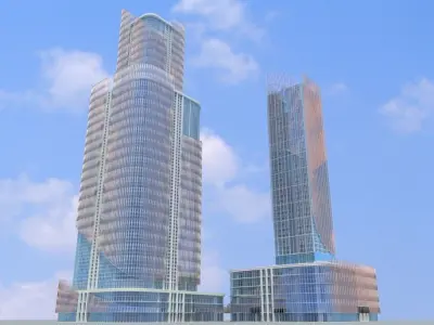 Sci-Fi 4 futuristic skyscrapers - futuristic skyscrapers 3D model
