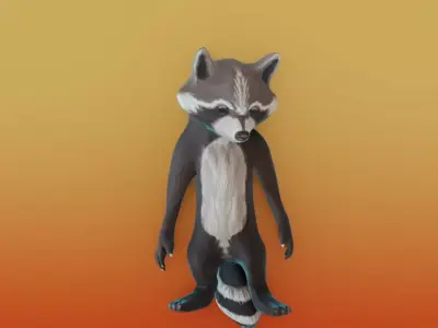 Raccoon Low-poly 3D model