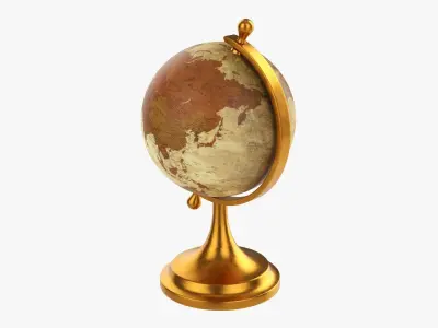 Decorative vintage table globe 3D model