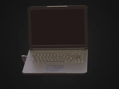Black Oldschool Laptop Notebook Low-poly 3D model
