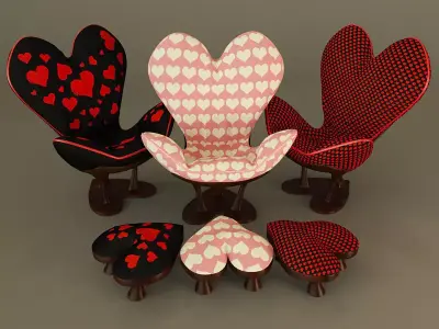 Sweet Heart Chair Free 3D model