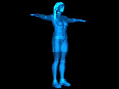  Caucasian Football Soccer GoalKeeper Female 3D model