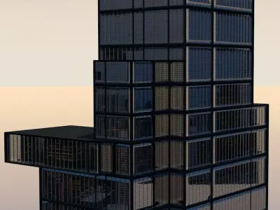 Background skyscraper architecture LOWPOLY Building 01 Free low-poly 3D model