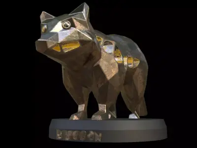 Steampunk Raccoon Low-poly 3D model purchase