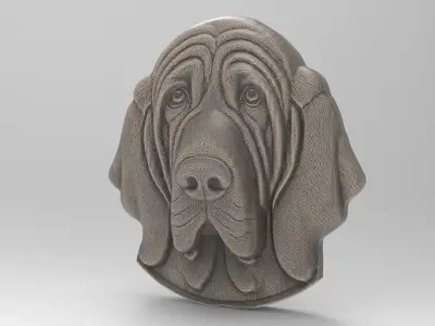 Bloodhound Dog Head Plaque 3D print model