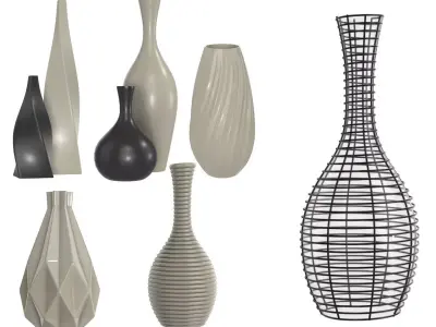 vases wavy vase 3D Model Collection