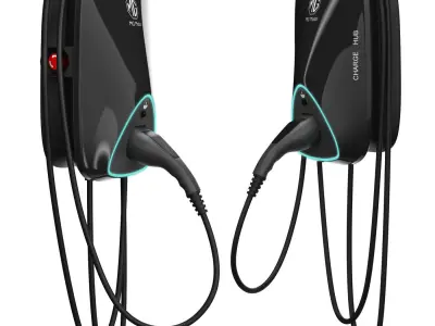 Electric vehicle charging station MG hub 3D model