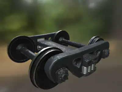 Biaxial carriage trolley Low-poly 3D model