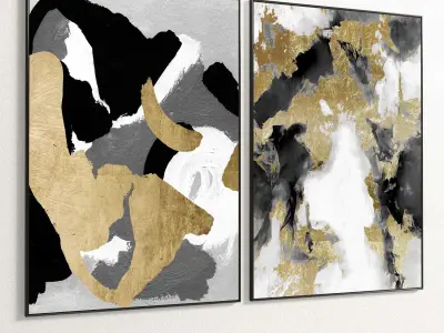 Plaster Two Photo Frame 234 Low-poly 3D model