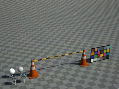 Low Poly Cone barrier Low-poly 3D model