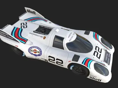 Porsche 917K - LeMans 1971 Low-poly 3D model