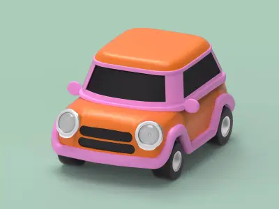Cartoon Car Low-poly 3D model