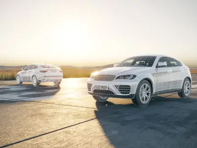 White german SUV unbranded 3D model