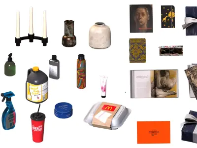 HOME AND OFFICE ACCESSORIES Low-poly 3D model