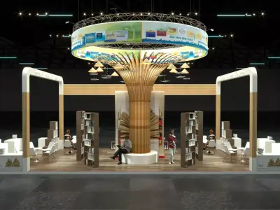 book exhibition booth -  book stall sketchup 3D model