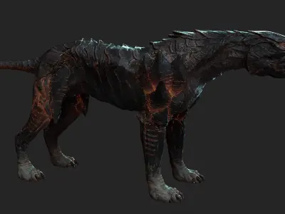 Dark-style leopard 3D model