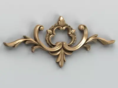 Carved decor horizontal 012 3D model