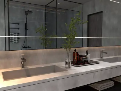 Bathroom 010 Low-poly 3D model